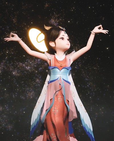 敦煌莫高窟官方虛擬形象“伽瑤”。 敦煌莫高窟官方虛擬形象“伽瑤”。